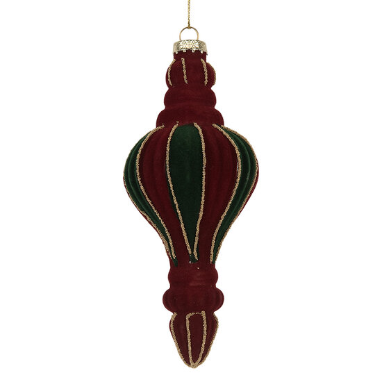 Clayre &amp; Eef | Kerstbal Rood Groen &oslash; 6x15 cm | 6GL5236
