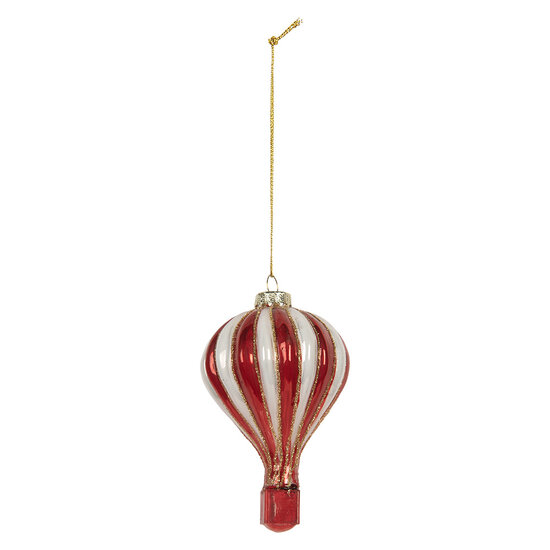 Clayre &amp; Eef | Kersthanger Rood Wit &oslash; 6x9 cm | 6GL5258