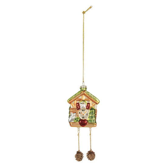 Clayre &amp; Eef | Kersthanger Bruin Groen 7x4x10/17 cm | 6GL5265