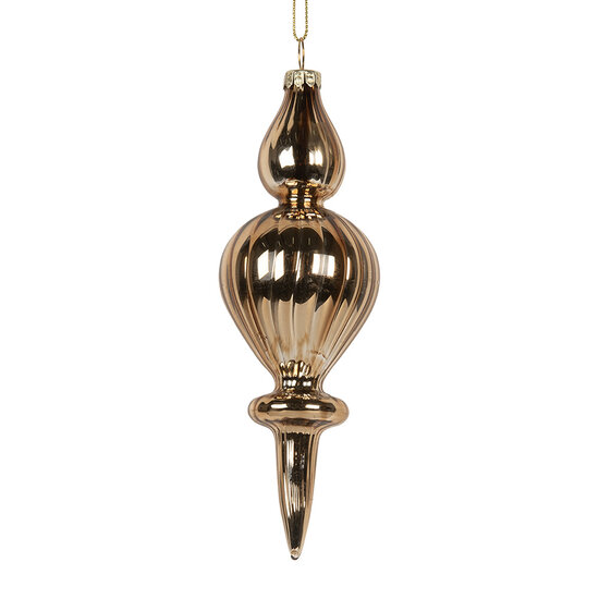 Clayre &amp; Eef | Kerstbal Goudkleurig &oslash; 5x15 cm | 6GL5269