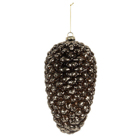 Clayre &amp; Eef | Kerstbal Zilverkleurig &oslash; 12x24 cm | 6GL5274
