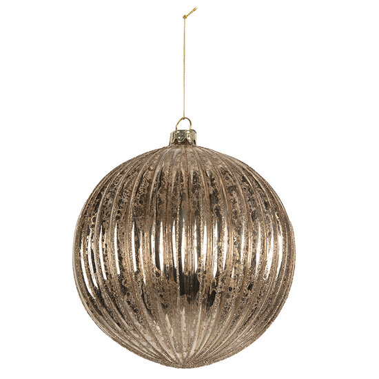 Clayre &amp; Eef | Kerstbal Transparant Zilverkleurig &oslash; 15x15 cm | 6GL5275