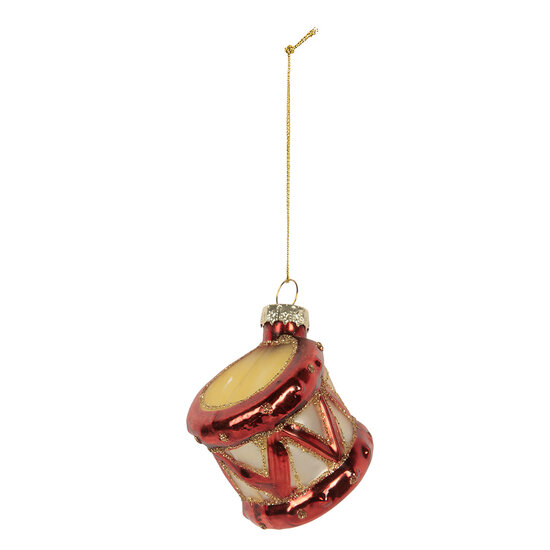 Clayre &amp; Eef | Kersthanger Rood Goudkleurig &oslash; 4x5 cm | 6GL5279