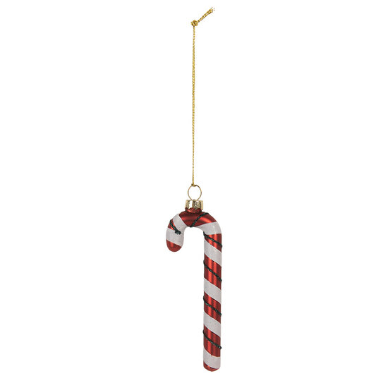 Clayre &amp; Eef | Kersthanger Rood Wit 4x1x12 cm | 6GL5281