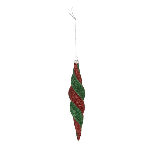 Clayre &amp; Eef | Kerstbal Rood Groen &oslash; 5x22 cm | 6GL5286