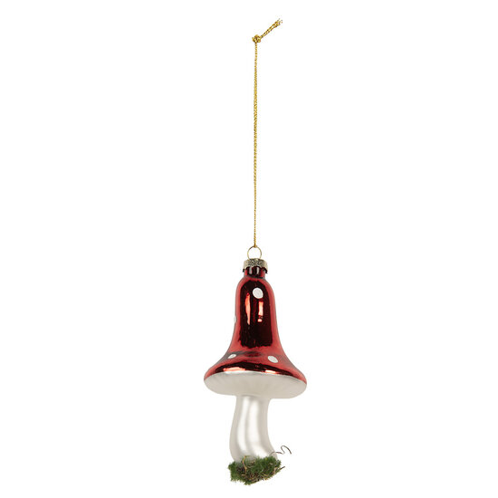 Clayre & Eef | Kersthanger Rood Wit ø 6x12 cm | 6GL5287