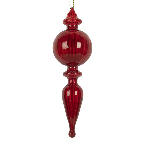 Clayre &amp; Eef | Kerstbal Rood &oslash; 5x17 cm | 6GL5288