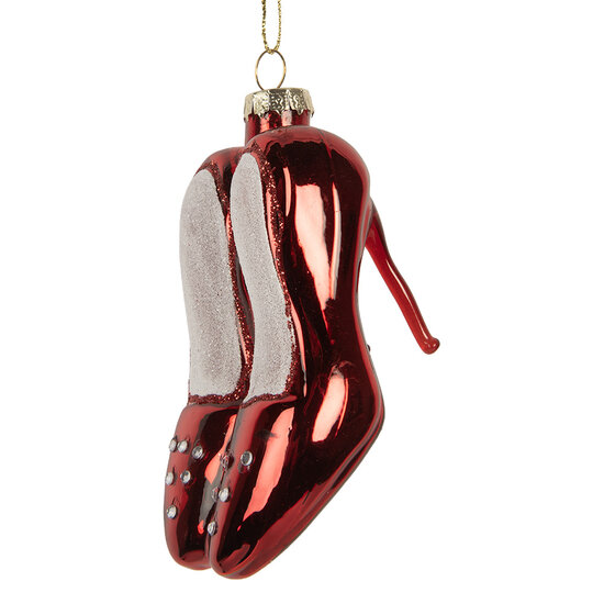 Clayre &amp; Eef | Kersthanger Rood Wit 6x6x10 cm | 6GL5313
