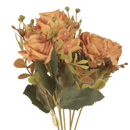 Clayre & Eef | Decoratie tak met bloemen Oranje Groen 12x10x29 cm | 6PL0401O