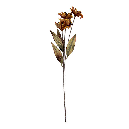 Clayre & Eef | Decoratie tak met bloemen Oranje Groen 8x5x60 cm | 6PL0403LO