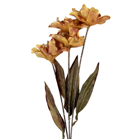 Clayre & Eef | Decoratie tak met bloemen Oranje Groen 8x5x60 cm | 6PL0403Y