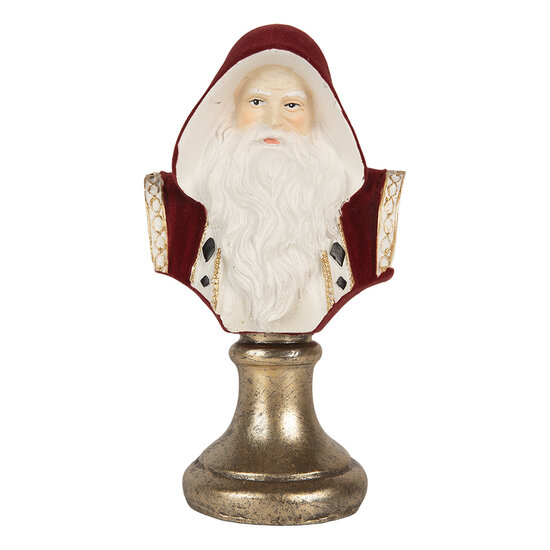 Clayre &amp; Eef | Kerstdecoratie Kerstman Rood Wit 9x7x15 cm | 6PR5537
