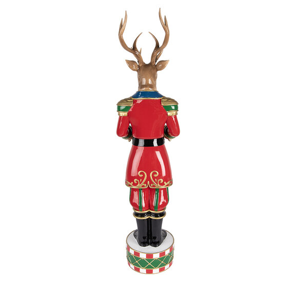 Clayre & Eef | Decoratie Rendier Bruin Rood 25x22x82 cm | 5PR0155