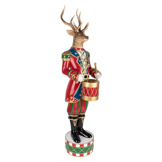 Clayre & Eef | Decoratie Rendier Bruin Rood 25x22x82 cm | 5PR0155