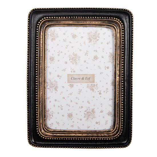Clayre &amp; Eef | Fotolijst Zwart Goudkleurig 15x2x20 cm / 10x15 cm | 2F1284