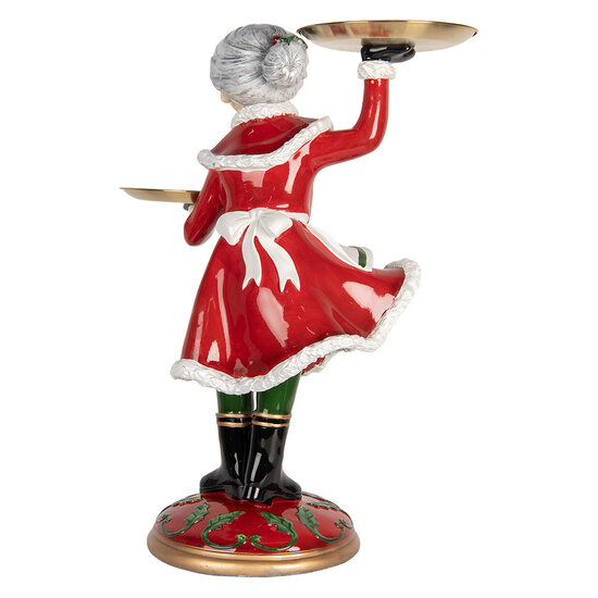 Clayre & Eef | Kerstdecoratie Kerstvrouw Rood Wit 47x32x62 cm | 5PR0188