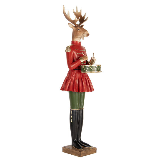 Clayre & Eef | Decoratie Rendier Bruin Rood 23x19x77 cm | 5PR0189