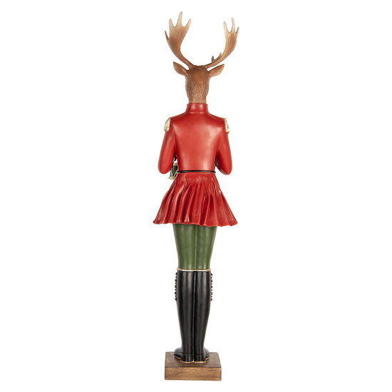 Clayre & Eef | Decoratie Rendier Bruin Rood 23x19x77 cm | 5PR0189