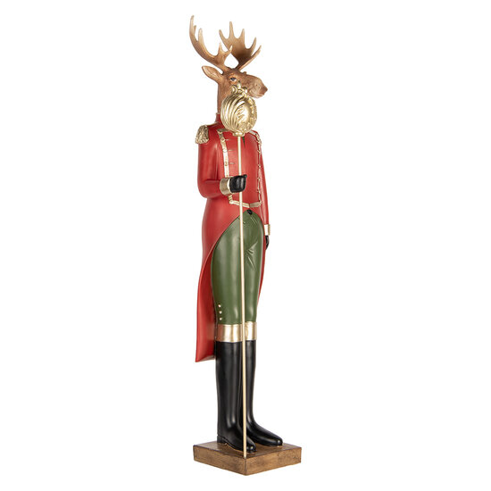 Clayre & Eef | Decoratie Rendier Bruin Rood 17x18x81 cm | 5PR0190