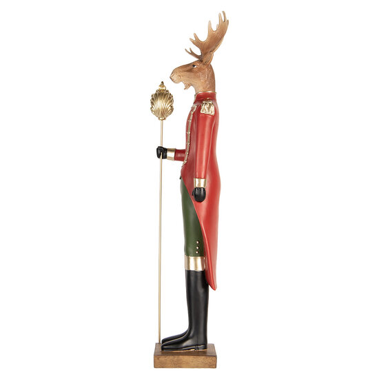 Clayre & Eef | Decoratie Rendier Bruin Rood 17x18x81 cm | 5PR0190