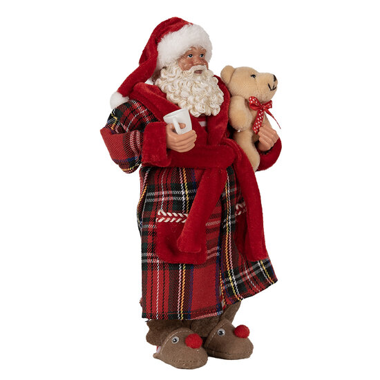 Clayre &amp; Eef | Kerstdecoratie Kerstman Rood Wit 16x10x27 cm | 65589