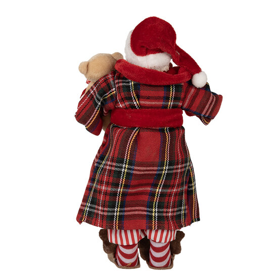 Clayre &amp; Eef | Kerstdecoratie Kerstman Rood Wit 16x10x27 cm | 65589