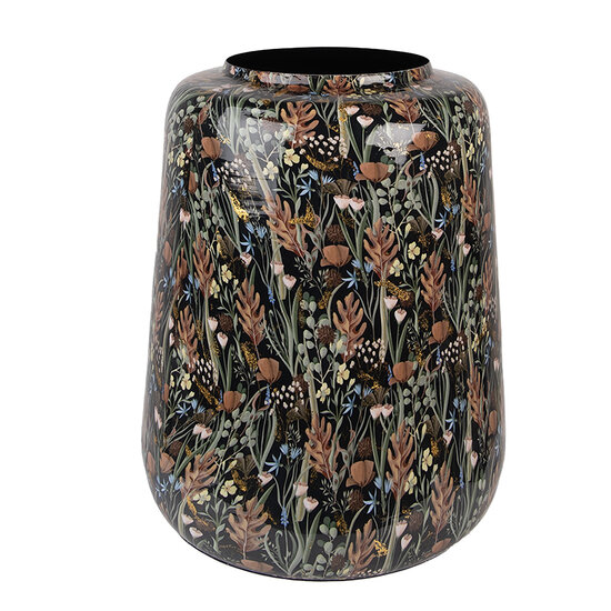 Clayre &amp; Eef | Decoratie Vaas Zwart Groen &oslash; 31x40 cm | 65886