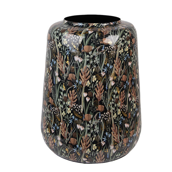 Clayre &amp; Eef | Decoratie Vaas Zwart Groen &oslash; 31x40 cm | 65886