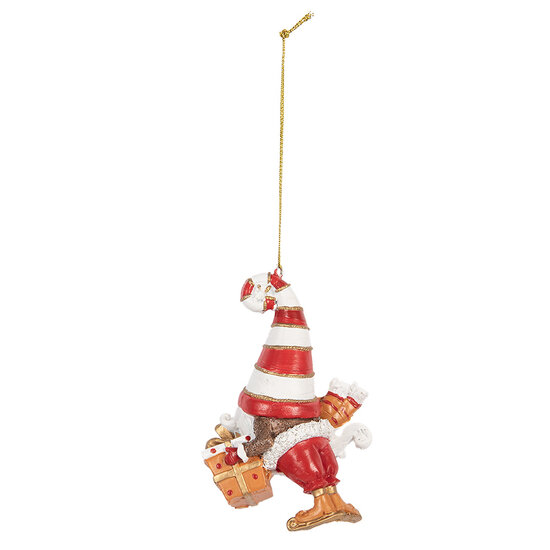 Clayre &amp; Eef | Decoratie hanger kerstman Rood Wit 8x4x10 cm | 6PR5301