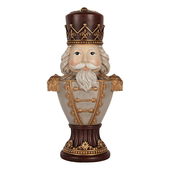 Clayre &amp; Eef | Kerstdecoratie Notenkraker Bruin Grijs 16x10x30 cm | 6PR5365