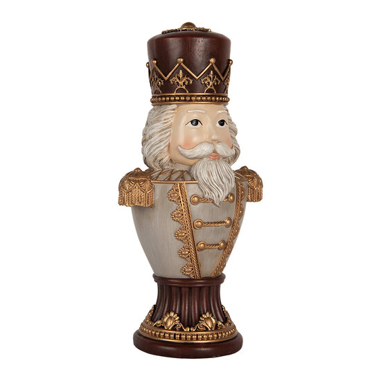 Clayre &amp; Eef | Kerstdecoratie Notenkraker Bruin Grijs 16x10x30 cm | 6PR5365