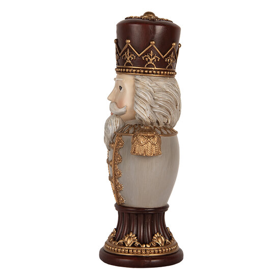 Clayre &amp; Eef | Kerstdecoratie Notenkraker Bruin Grijs 16x10x30 cm | 6PR5365