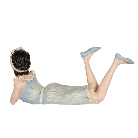 Clayre &amp; Eef | Decoratie Vrouw Beige Blauw 26x12x9 cm | 6PR5559