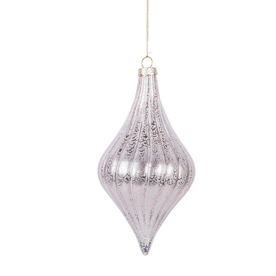 Clayre &amp; Eef | Kerstbal Roze &oslash; 8x15 cm | 6GL5146