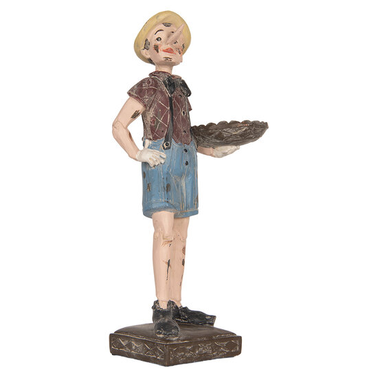 Clayre &amp; Eef | Decoratie Pinokkio Beige Rood 14x10x31 cm | 6PR5575