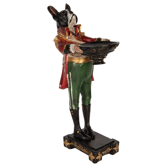 Clayre &amp; Eef | Kandelaar Hond Zwart Rood 18x11x35 cm | 6PR5578