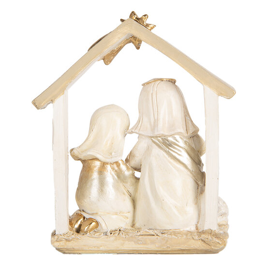 Clayre &amp; Eef | Kerstdecoratie Kerstgroep Beige Goudkleurig 10x5x12 cm | 6PR5648