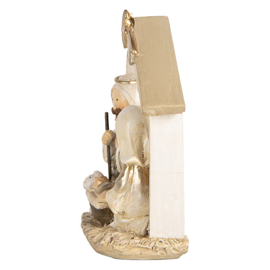 Clayre &amp; Eef | Kerstdecoratie Kerstgroep Beige Goudkleurig 10x5x12 cm | 6PR5648