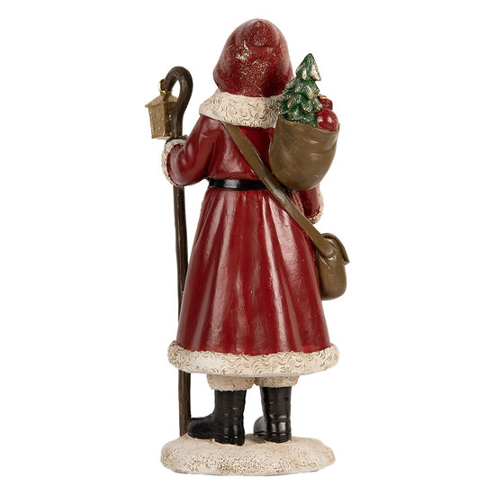 Clayre &amp; Eef | Kerstdecoratie Kerstman Rood Wit 12x11x26 cm | 6PR5672