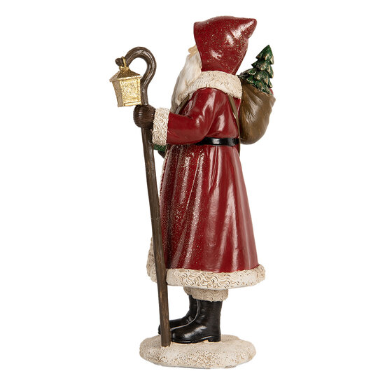 Clayre &amp; Eef | Kerstdecoratie Kerstman Rood Wit 12x11x26 cm | 6PR5672