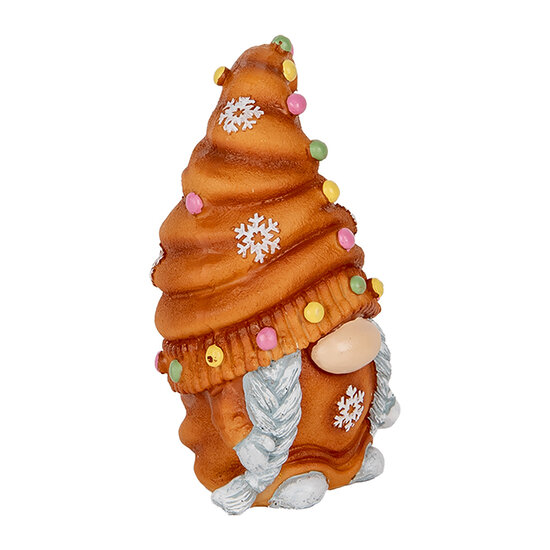 Clayre & Eef | Decoratie Beeld Kabouter Bruin Blauw 8x8x13 cm | 6PR5311