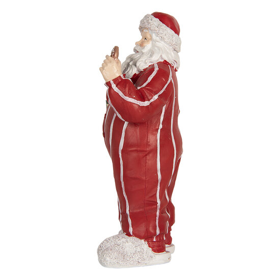 Clayre &amp; Eef | Kerstdecoratie Kerstman Rood Wit 18x11x31 cm | 6PR5760
