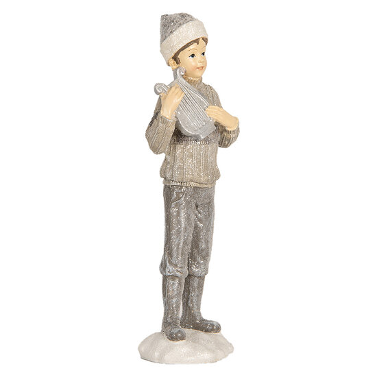 Clayre &amp; Eef | Kerstdecoratie Kinderen set van 2 Grijs 8x7x22 cm | 6PR5920