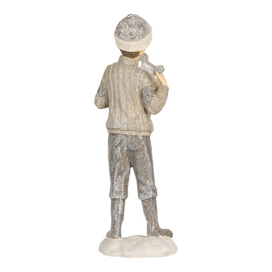 Clayre &amp; Eef | Kerstdecoratie Kinderen set van 2 Grijs 8x7x22 cm | 6PR5920