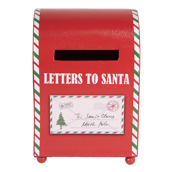 Clayre &amp; Eef | Brievenbus Rood Wit 14x13x19 cm | 6Y5800
