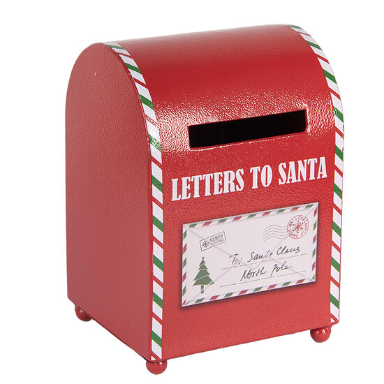 Clayre &amp; Eef | Brievenbus Rood Wit 14x13x19 cm | 6Y5800