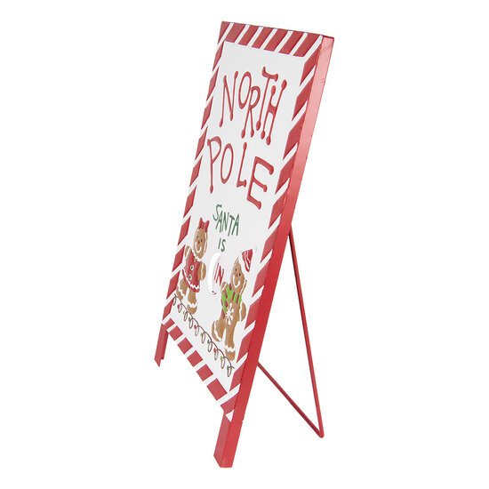 Clayre &amp; Eef | Tekstbord Wit Rood 29x16x51 cm | 6Y5801