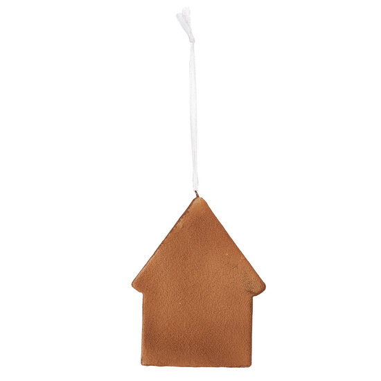 Clayre &amp; Eef | Decoratie hanger huisje Wit Bruin 8x1x10 cm | 6PR5333