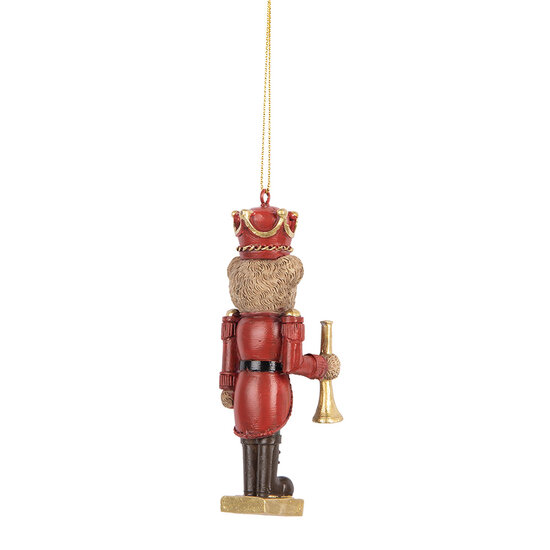 Clayre &amp; Eef | Decoratie Hanger Beer Bruin Rood 4x4x11 cm | 6PR5663