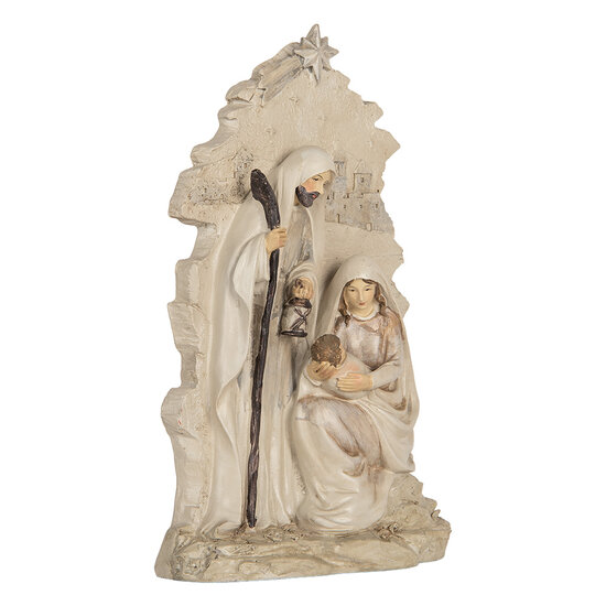 Clayre &amp; Eef | Kerstdecoratie Kerstgroep Beige Wit 15x7x24 cm | 6PR5923